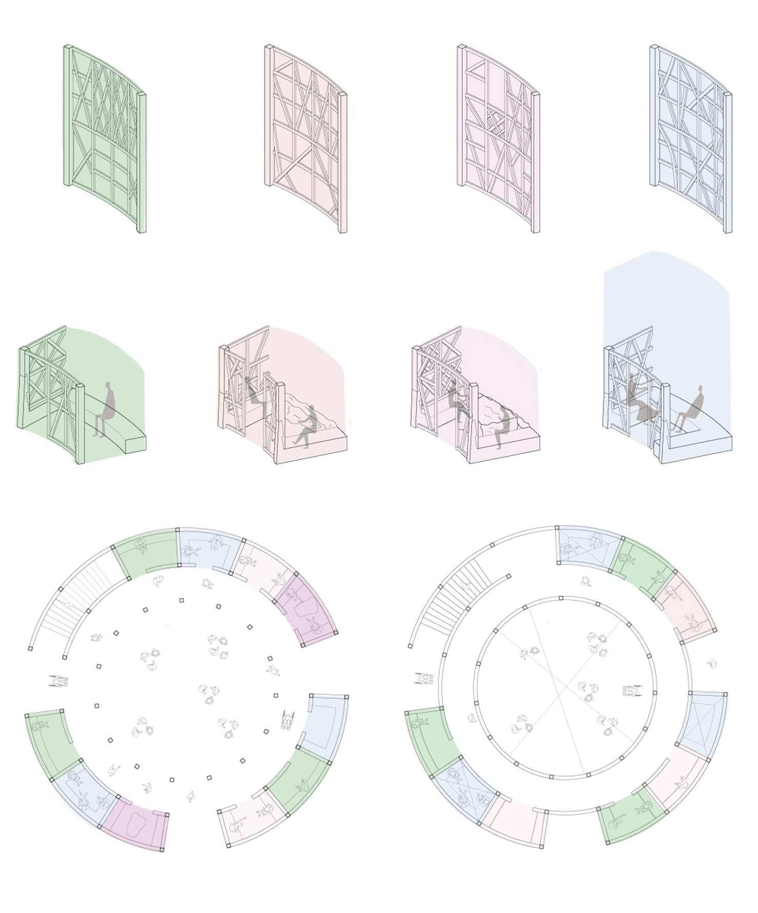 Diagram of varying pods and corresponding locations of said pods.